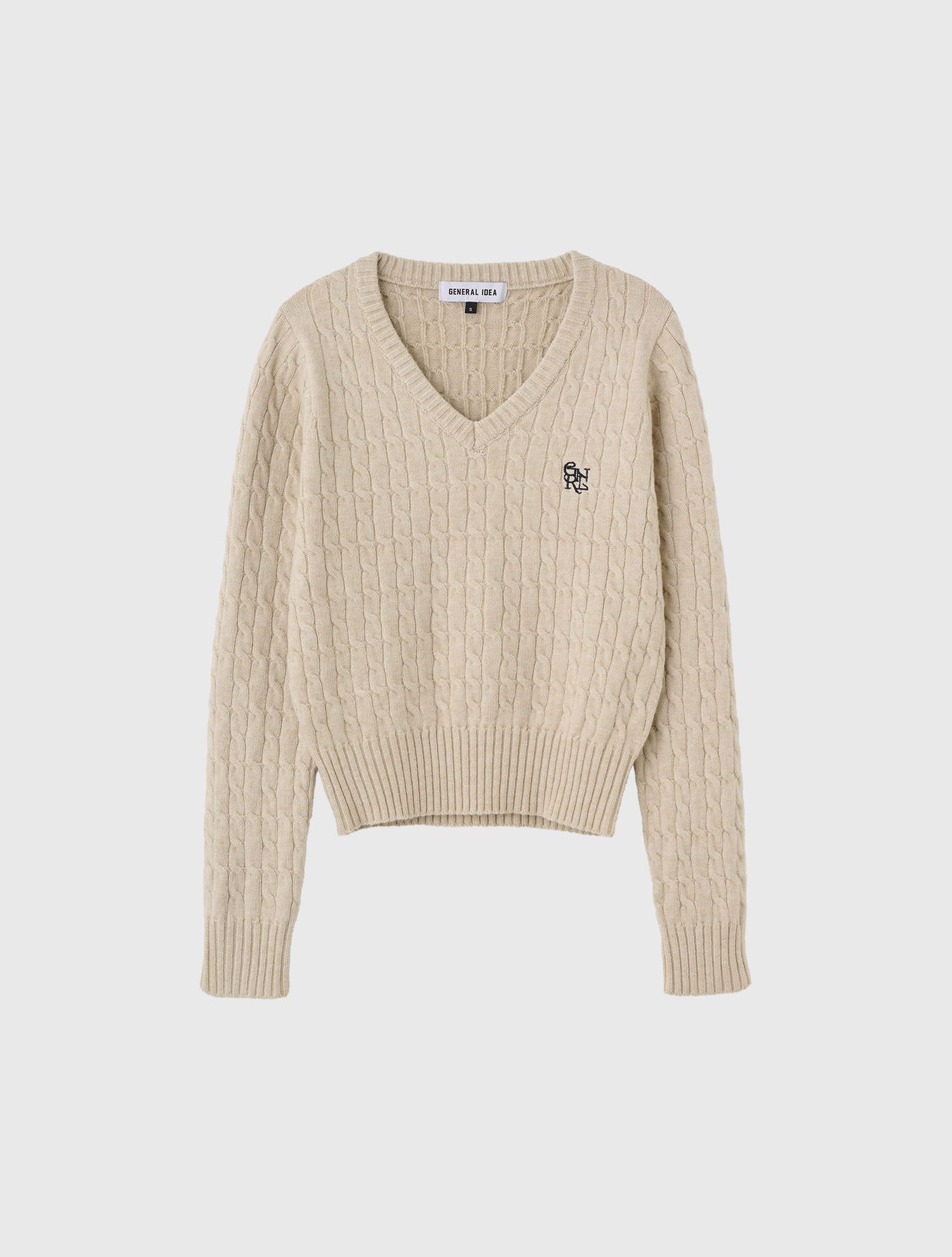 MUSINSA公式 | GENERAL IDEA GNRL Wool V-neck Cable Pullover