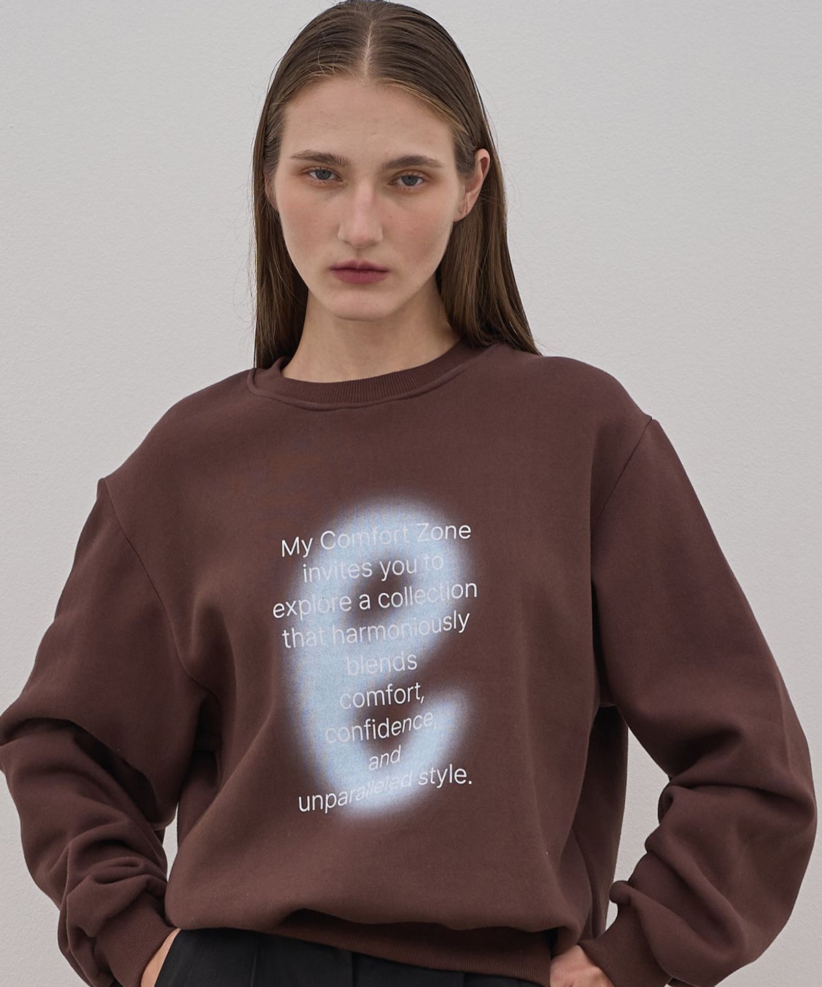 엘리오티(ELLIOTI) E Blur Sweatshirts_Brown