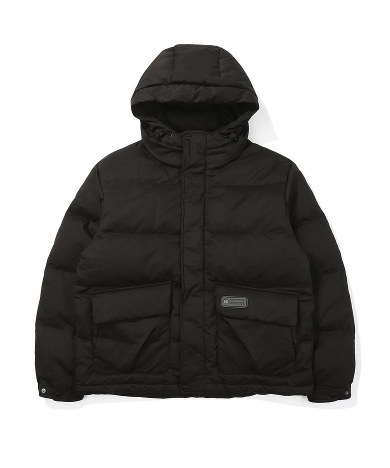 브라우니 중경량 후드 다운 자켓 BLACK