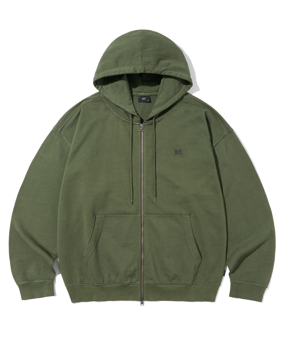 브라운브레스(BROWNBREATH) PIGMENT TAG HOOD ZIP UP - KHAKI
