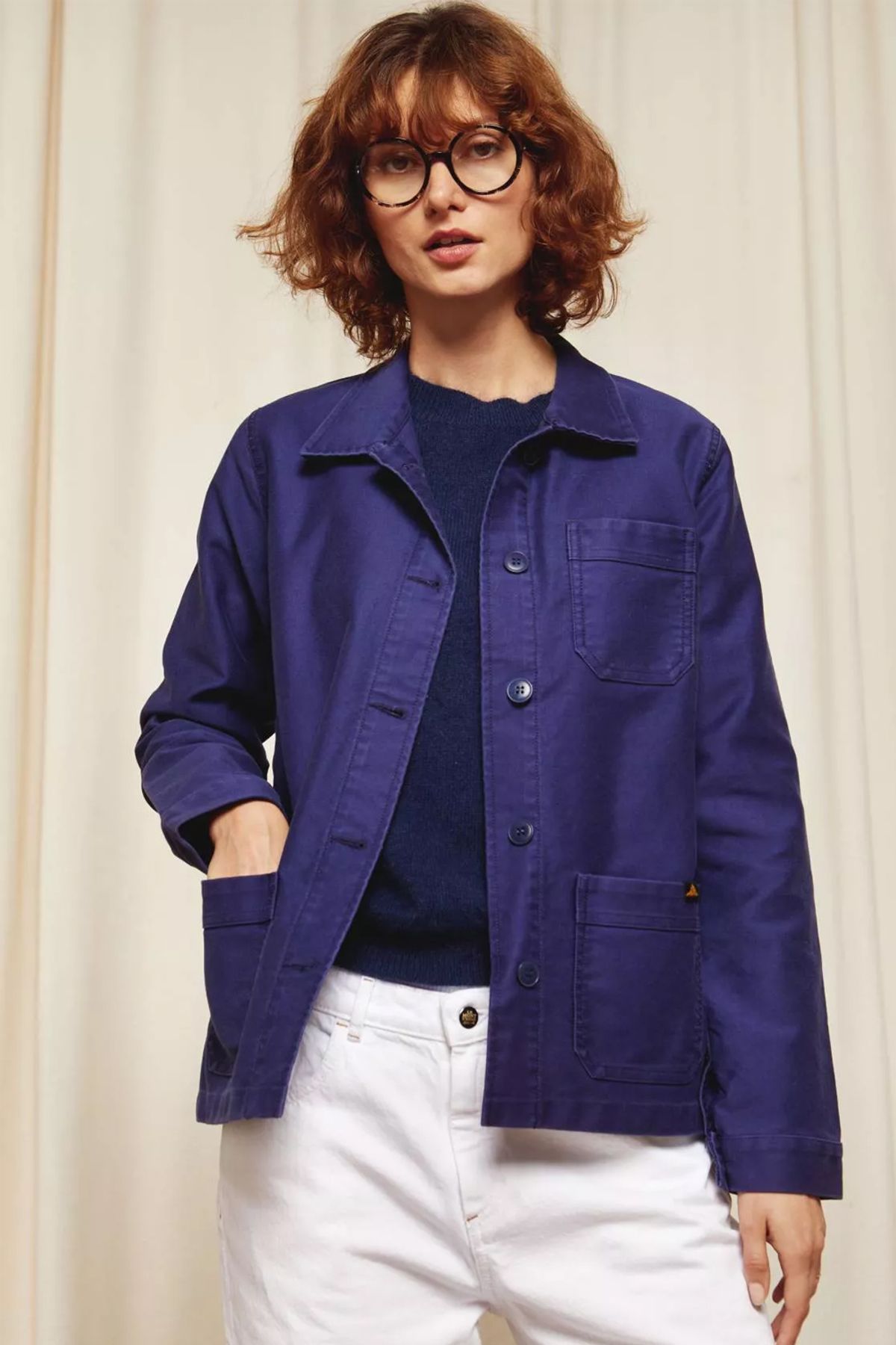 르몽생미셸(LE MONT ST MICHEL) (W)Genuine Lmsm Work Jacket_Blue