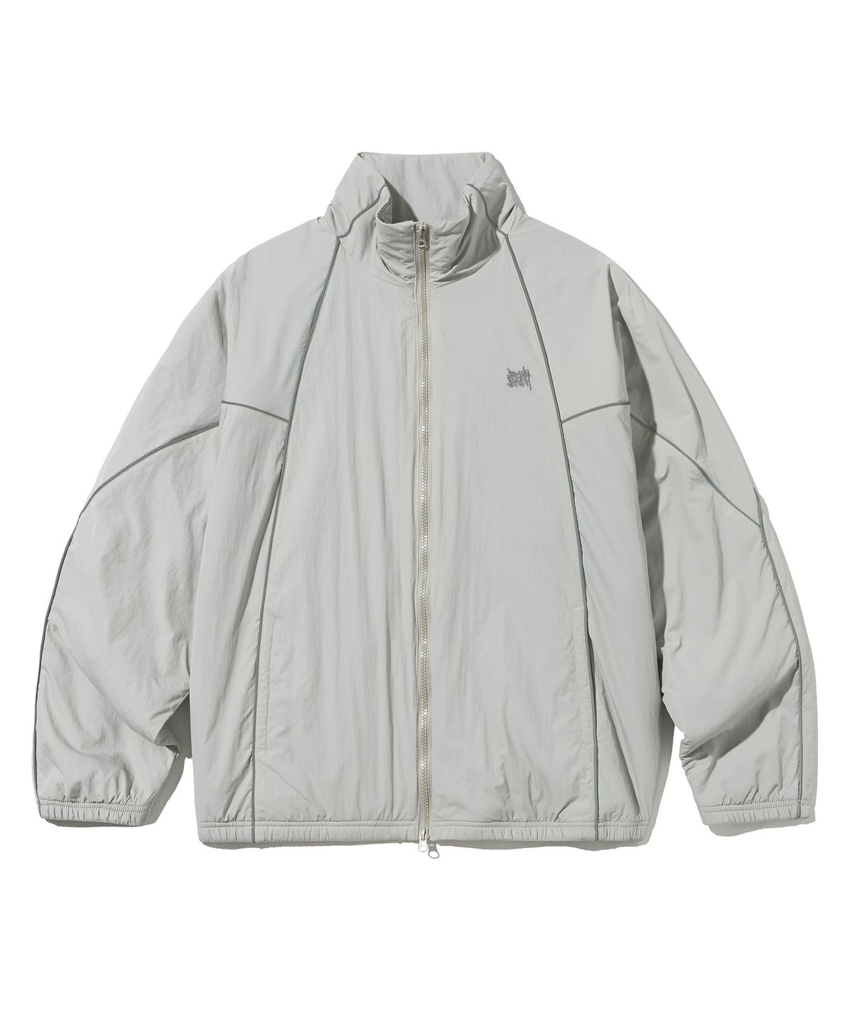 브라운브레스(BROWNBREATH) TAG NYLON TRACK JACKET - LIGHT GREY