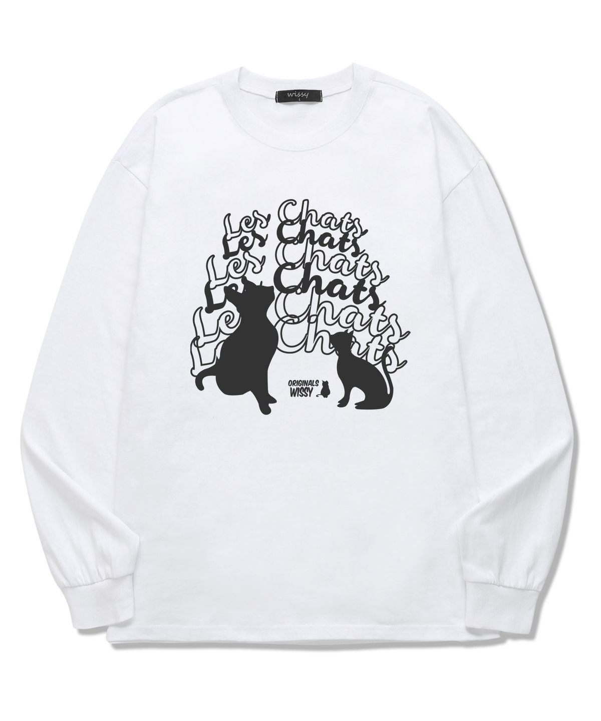 위씨(WISSY) CAT CHATTING 긴팔 티셔츠 (WLS012) 화이트