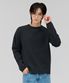 남성 베이직 라운드 스웨터-차콜