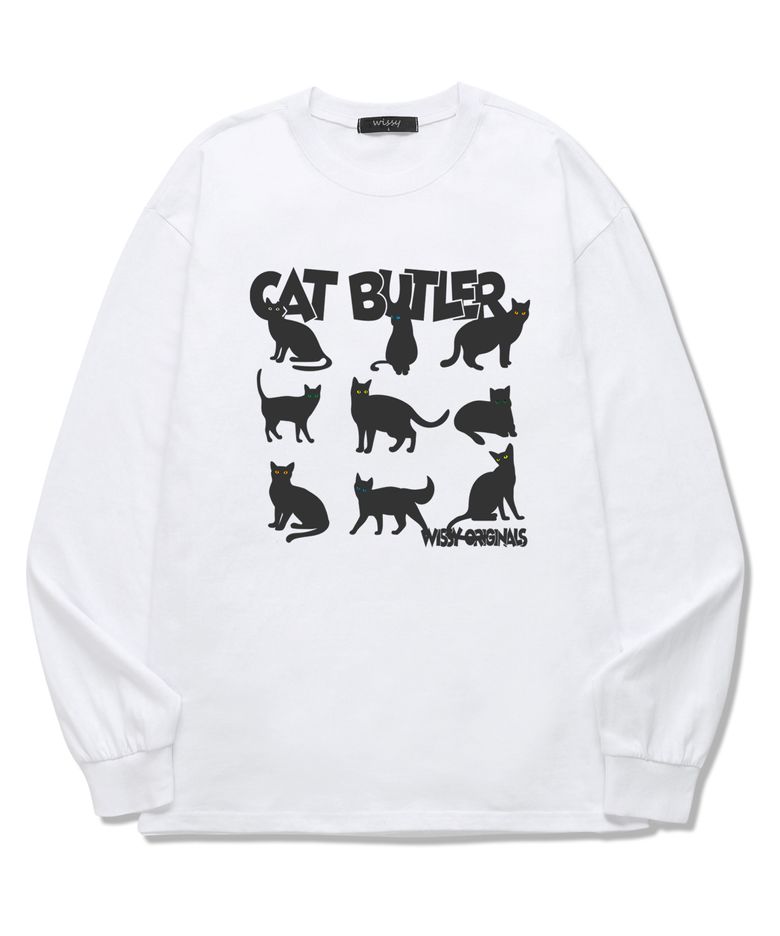 [한정특가] CAT EYES 긴팔 티셔츠 (WLS014) 화이트