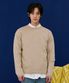 남성 베이직 라운드 스웨터-베이지