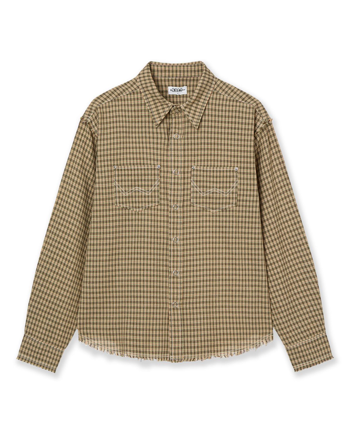 에이이에이이(AEAE) WESTERN CHECK SHIRTS [YELLOW GREEN]