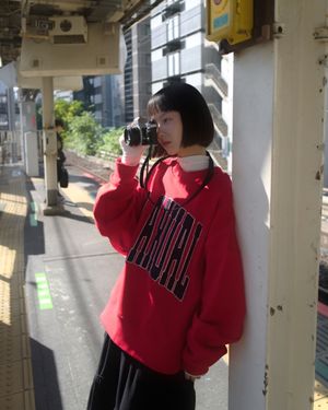 OVERFITTED LOGO BOUCLE SWEATSHIRT_RED