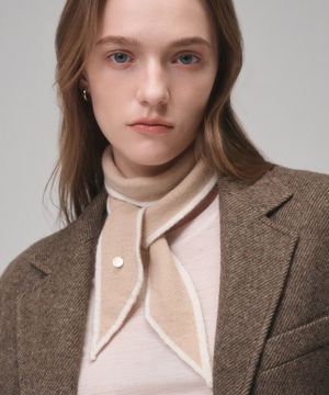 울 100% 트윌리 머플러 숏/롱 아이보리베이지