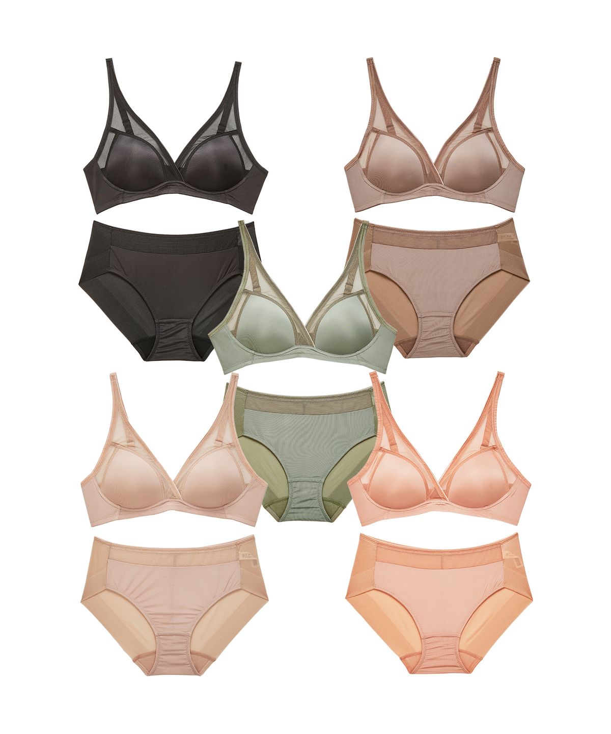 플레이텍스(PLAYTEX) [5PACK] 노와이어 18HOUR 브라팬티 세트
