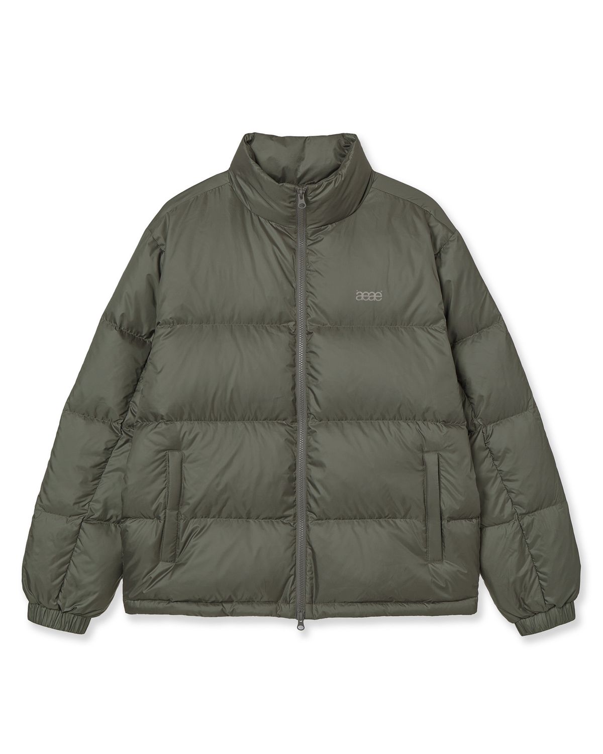 에이이에이이(AEAE) WEB LOGO DOWN JACKET [WARM GREY]