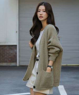 울라이크 워셔블 오버핏 니트 가디건_43CA1789