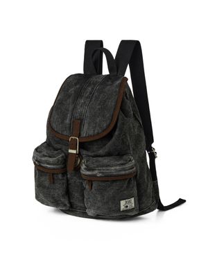 OUT POCKET DENIM BACKPACK [BLACK]