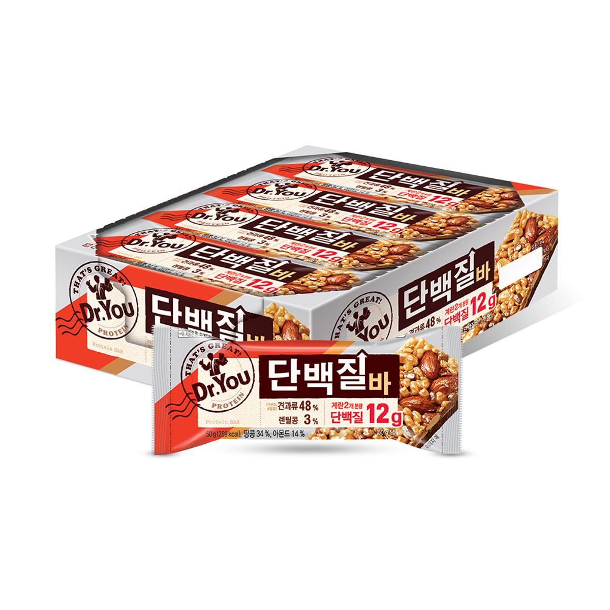 닥터유(DRYOU) 오리온 닥터유 단백질바(50g) x 12P
