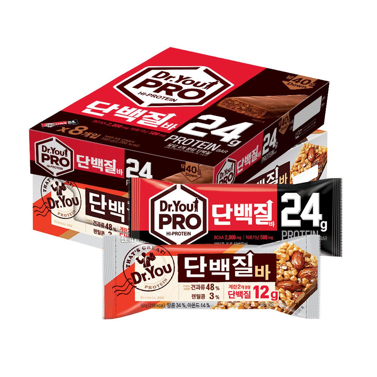 닥터유(DRYOU) 오리온 닥터유 단백질바(50g) 12p + 프로 단백질바(70g) 8p