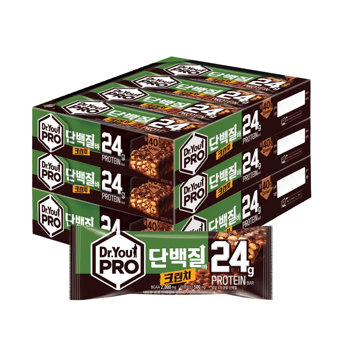 닥터유(DRYOU) 오리온 닥터유 프로 단백질바 크런치 70g x 24p