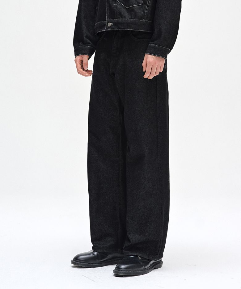 [기모본딩]Mid Rise Wide Jeans DCPT027WCPBlack