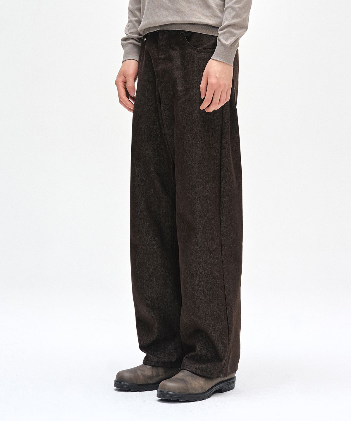 데케트(DECET) [기모본딩]Mid Rise Wide Jeans DCPT027WCPBrown