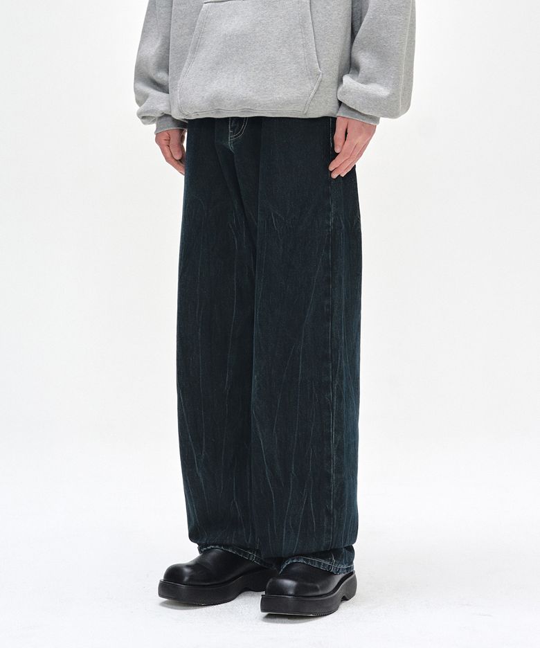 [기모본딩]Mid Rise Wide Jeans DCPT027WCRDBlue