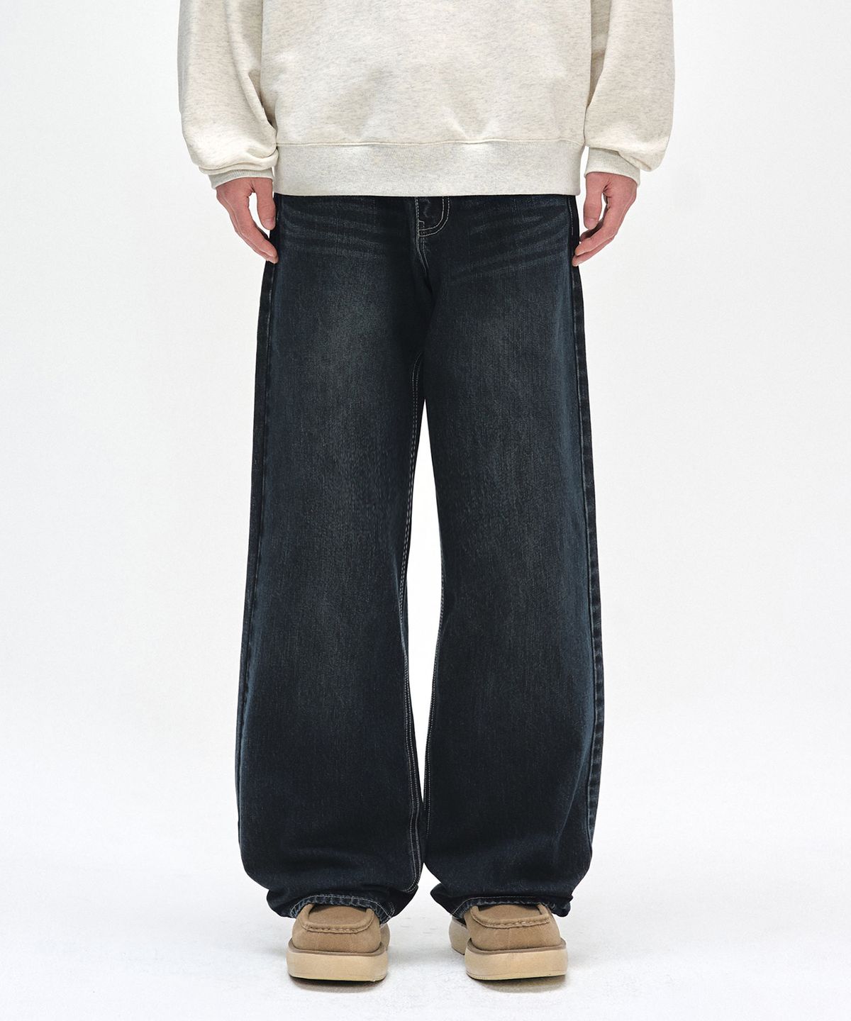 데케트(DECET) [기모본딩]Mid Rise Wide Jeans DCPT027WDBlueB