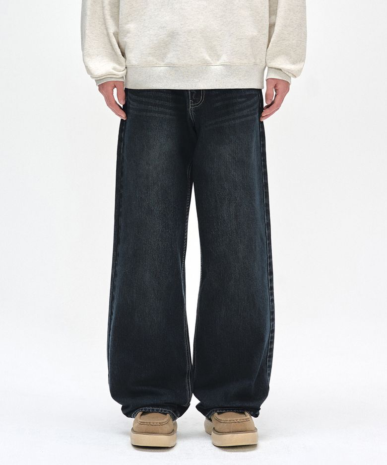 [기모본딩]Mid Rise Wide Jeans DCPT027WDBlueB