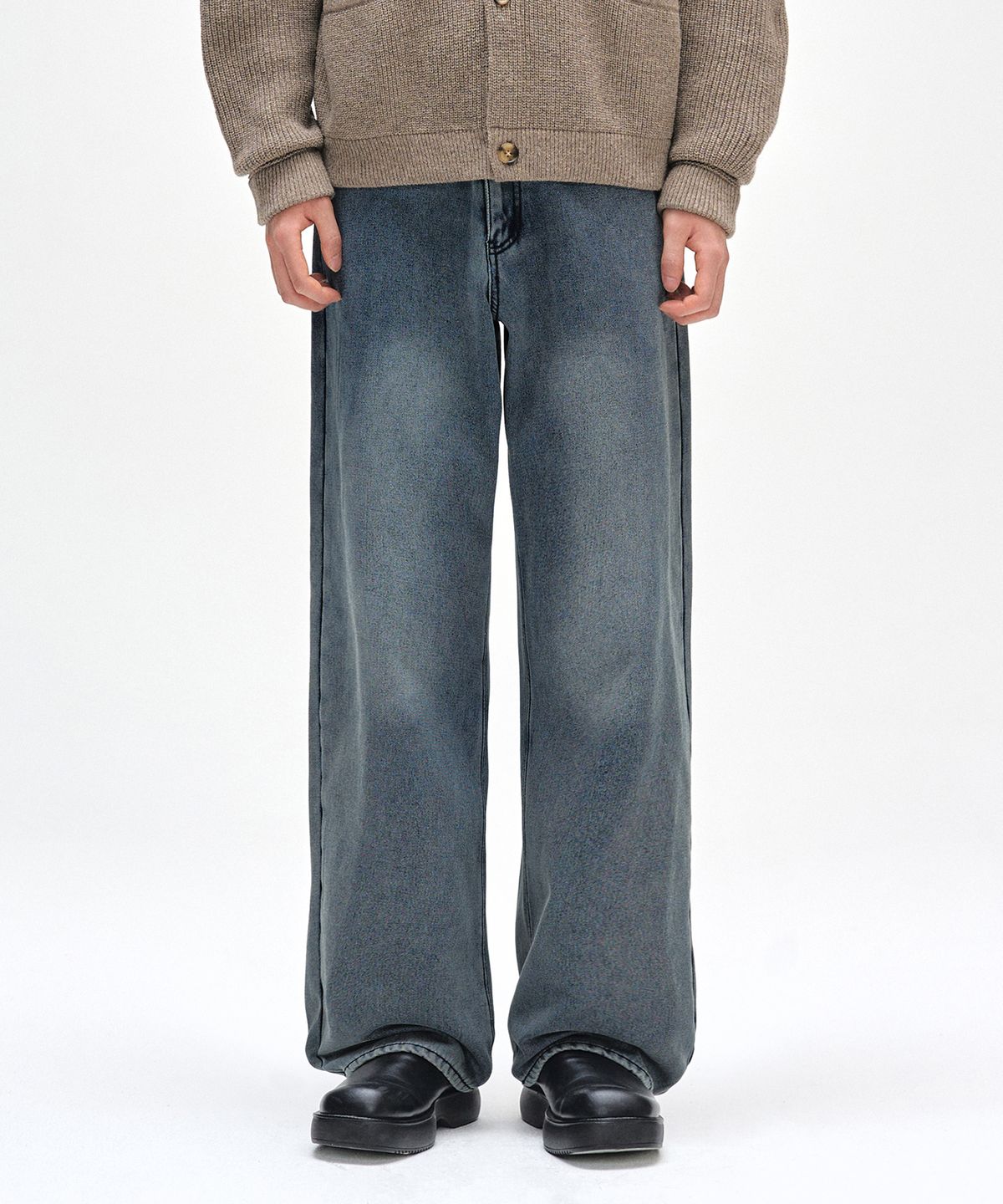 데케트(DECET) [기모본딩]Mid Rise Wide Jeans DCPT027WSTNGRBlue