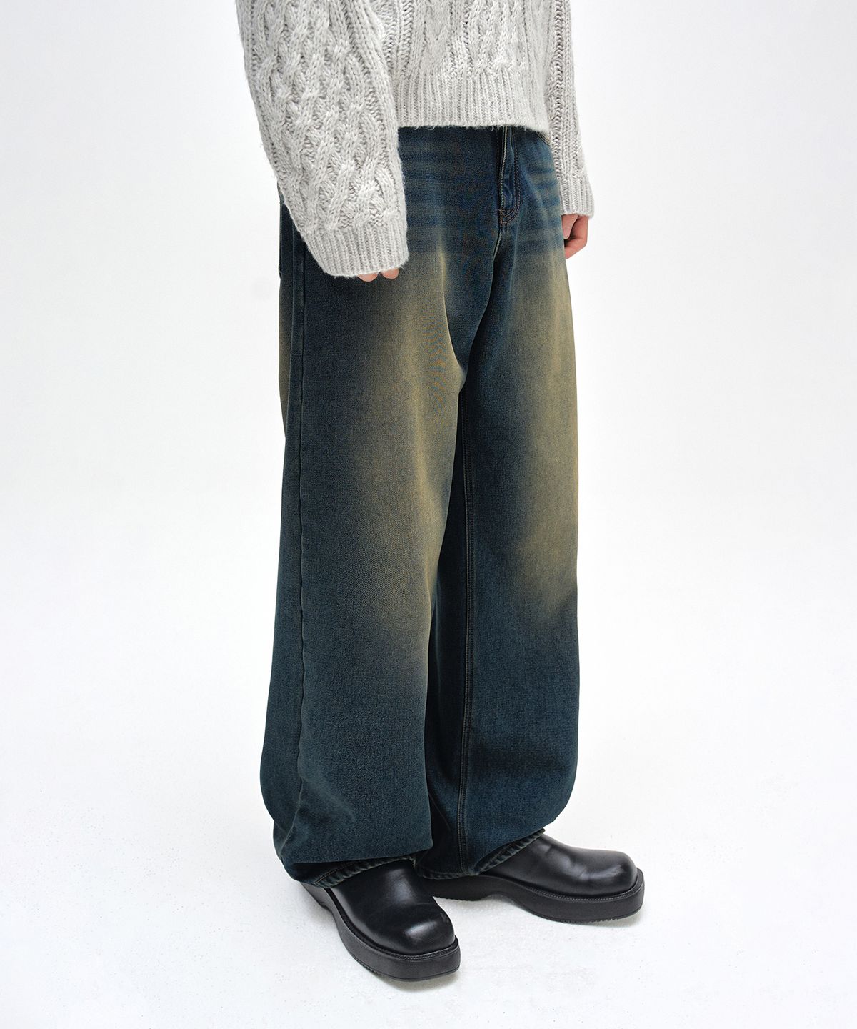 데케트(DECET) [기모본딩]Mid Rise Wide Jeans DCPT027WYLBlue