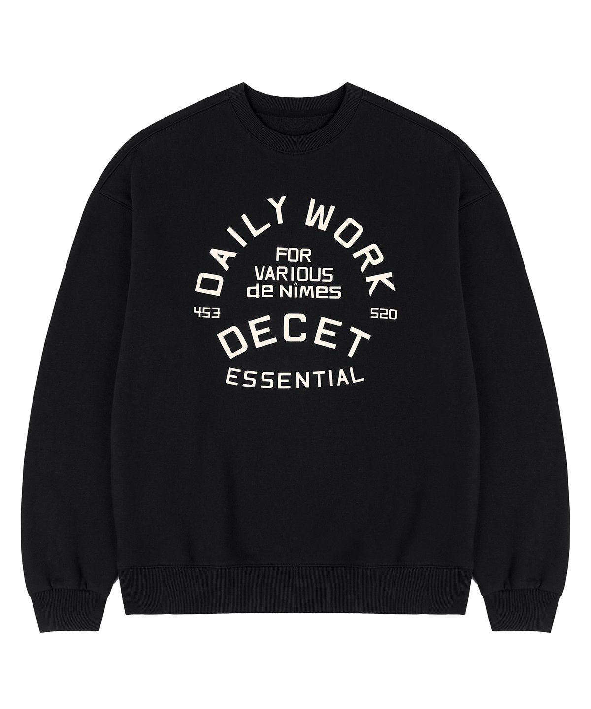 데케트(DECET) Daily Work Sweatshirts DCMT002WBlack