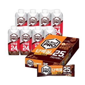 오리온 닥터유 프로드링크 초코 8팩 + 프로단백질바 3넛츠크런치 8p