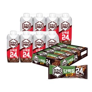 오리온 닥터유프로 드링크 초코 8팩 + 프로단백질바 크런치 8p