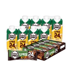 오리온 닥터유프로 드링크 바나나 8팩 + 프로단백질바 크런치 8p