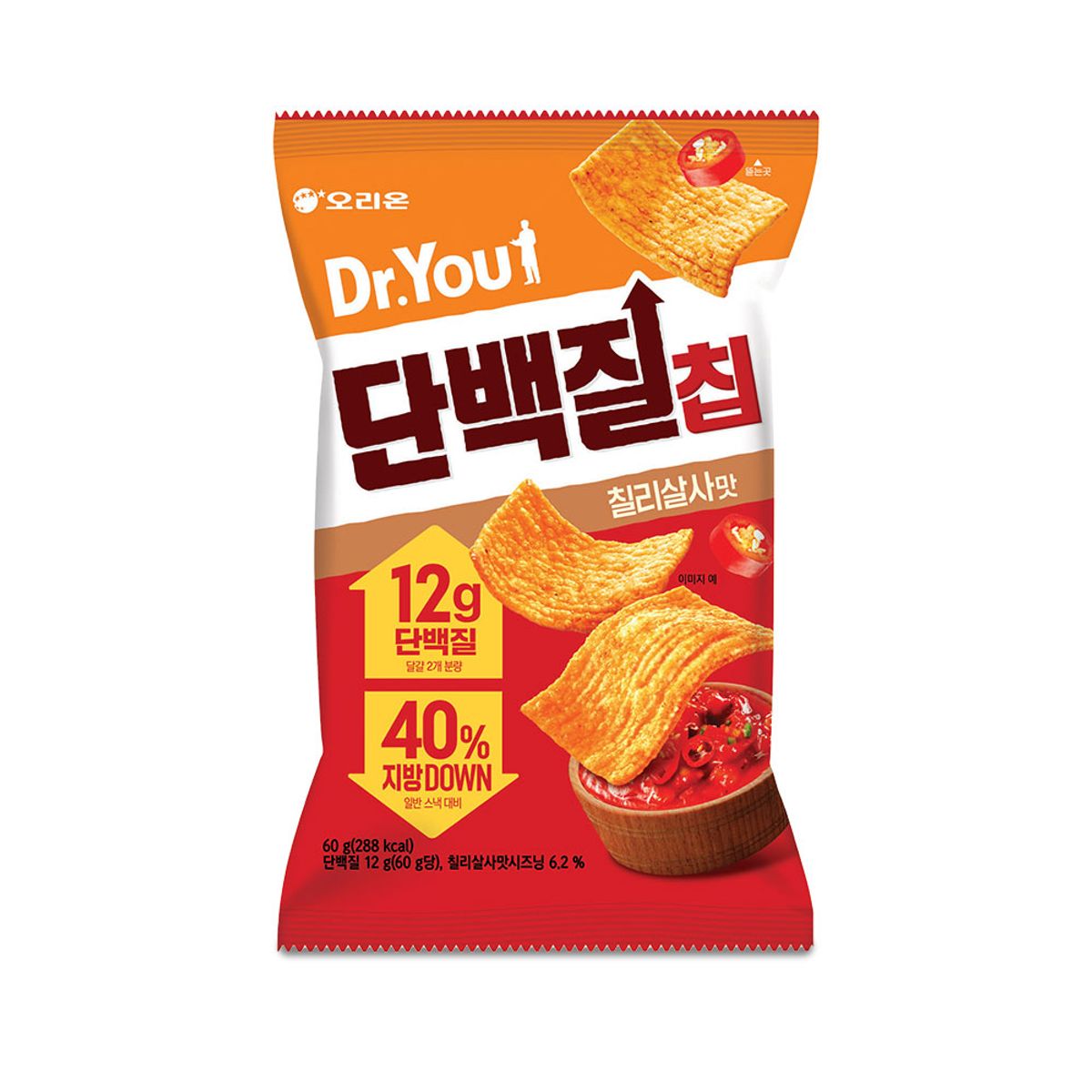 닥터유(DRYOU) 오리온 닥터유 단백질칩(60g) 칠리살사 x 12개