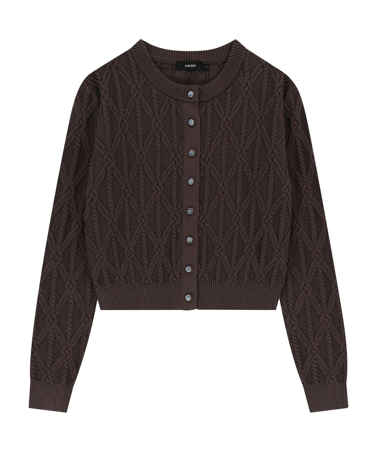 아캄(AAKAM) Sun Button Pattern Cardigan (Brown)
