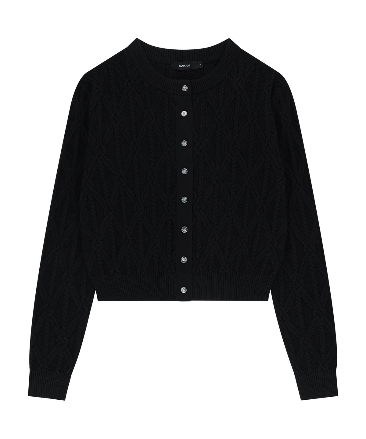 아캄(AAKAM) Sun Button Pattern Cardigan (Black)