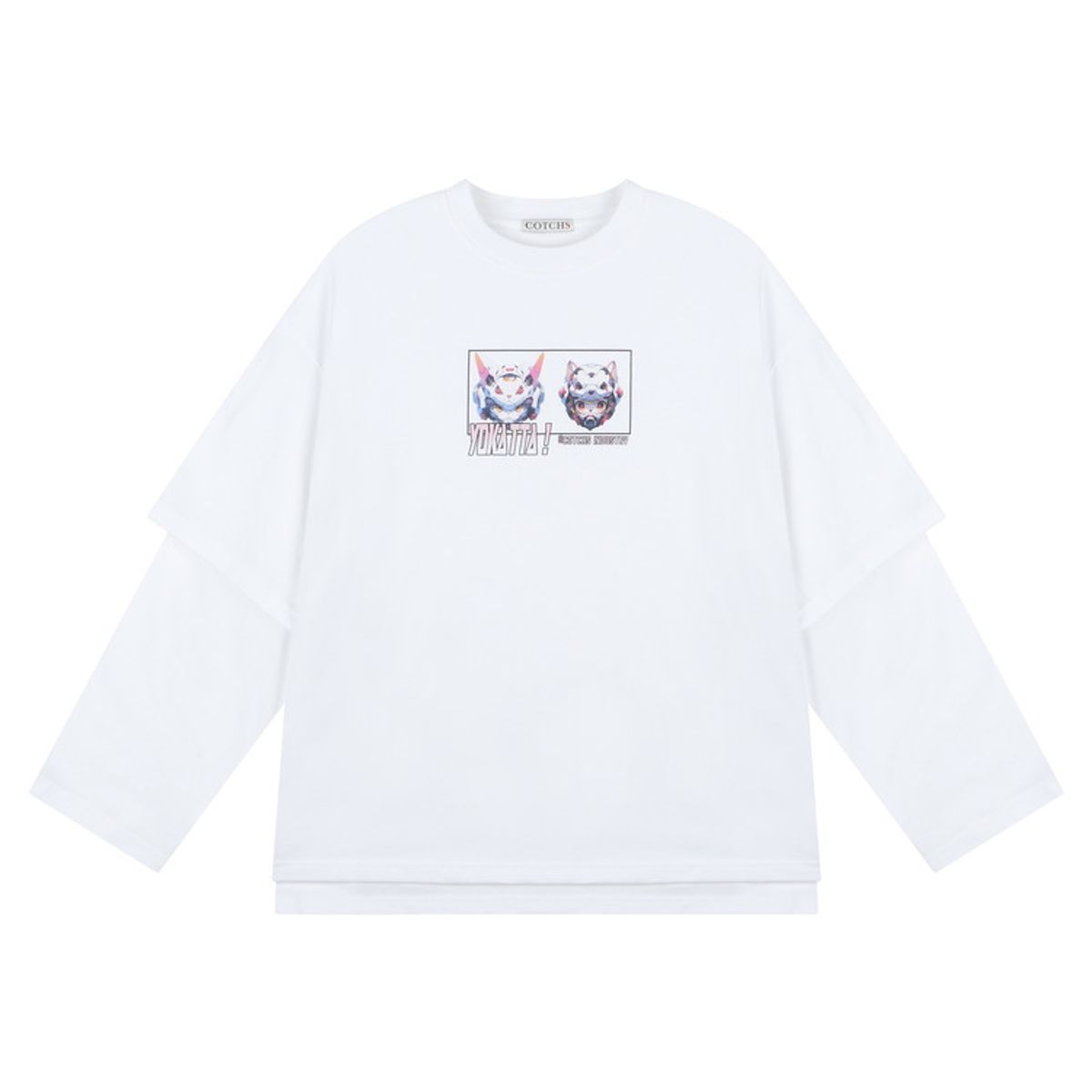 카치스(COTCHS) YOKATTA LAYERED TEE SUPER BIG-WHITE