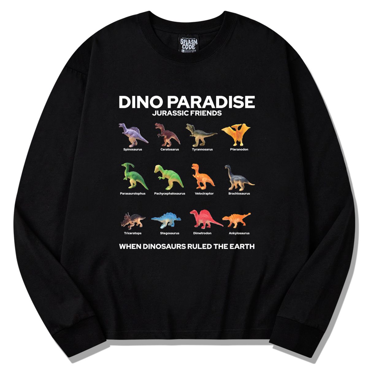 스플래시코드(SPLASHCODE) 롱슬리브 블랙 - 디노 파라다이스(Dino Paradise)
