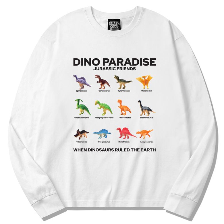 롱슬리브 화이트 - 디노 파라다이스(Dino Paradise)
