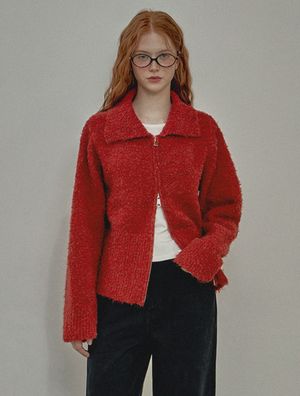 헤베시 울 카라 니트집업