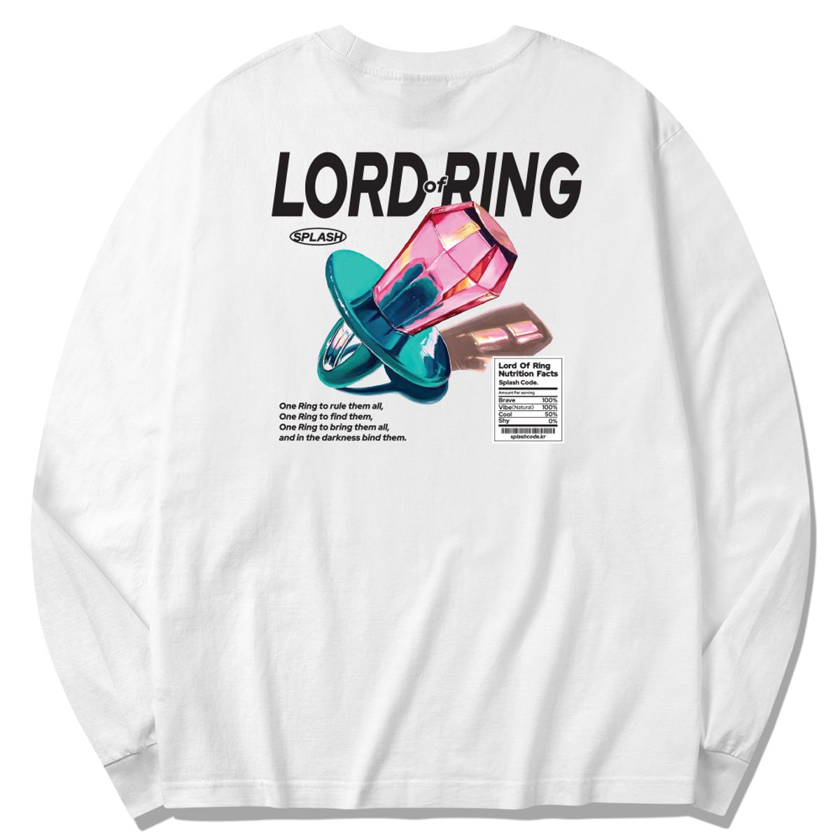 스플래시코드(SPLASHCODE) 롱슬리브 화이트 - 보석 반지(Lord of Ring)