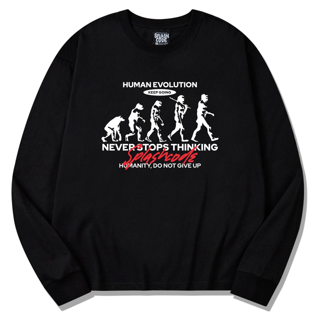 스플래시코드(SPLASHCODE) 롱슬리브 블랙 - 진화(Human Evolution)