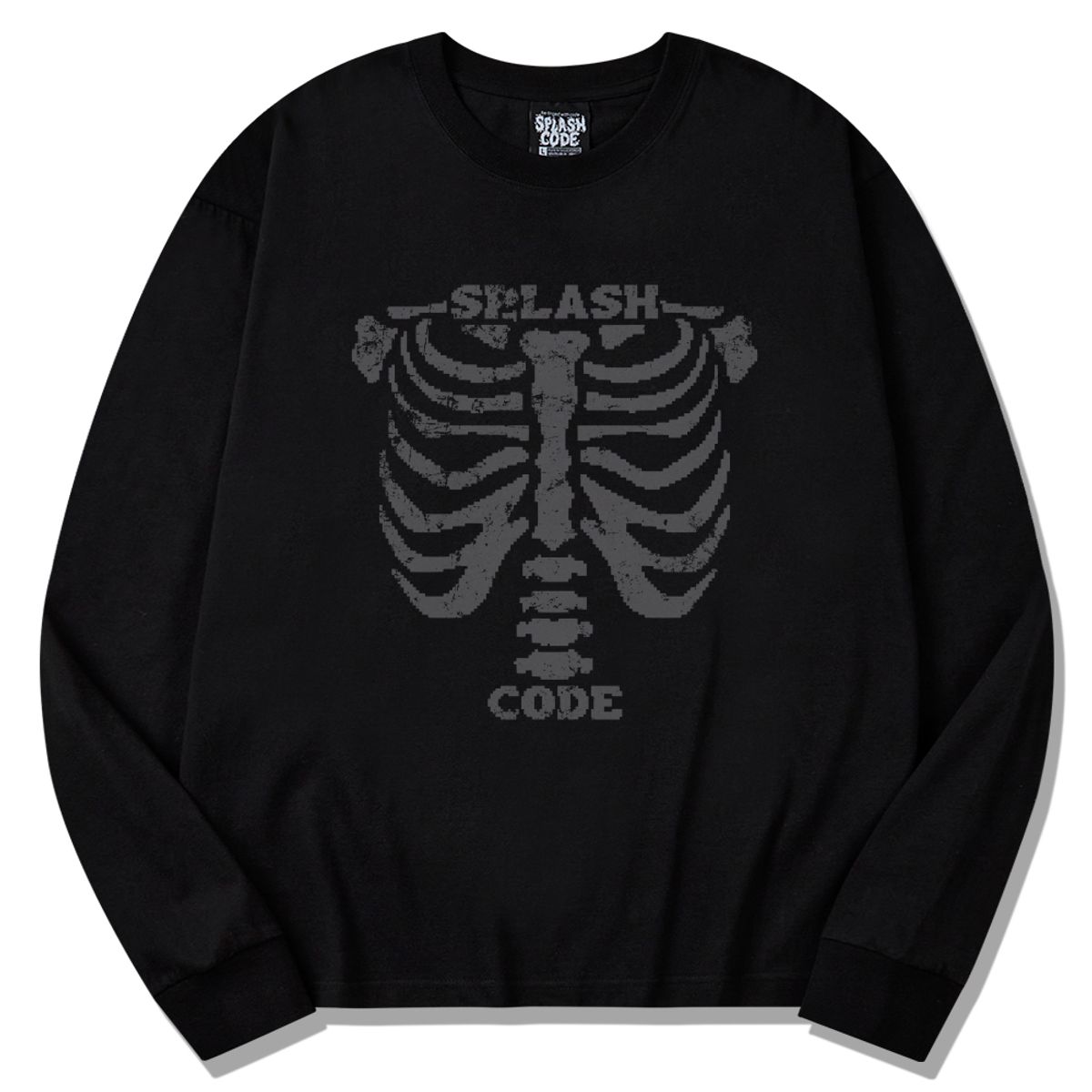 스플래시코드(SPLASHCODE) 롱슬리브 블랙 - 스켈레톤(Skeleton)