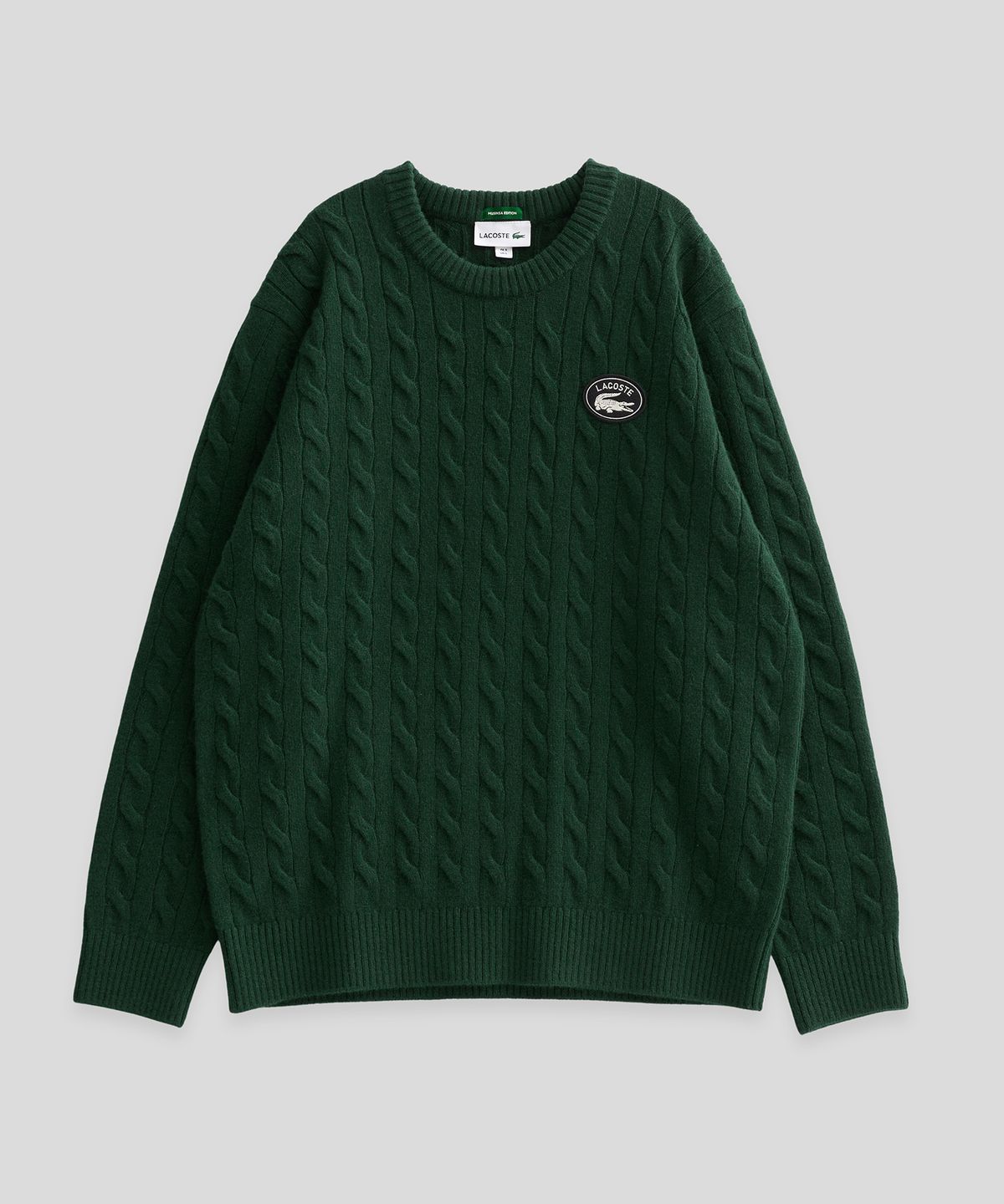 라코스테(LACOSTE) 케이블 풀오버 (다크 그린)