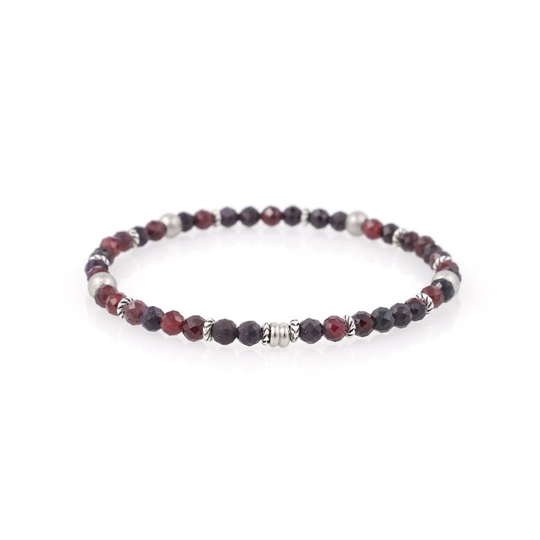 4mm마이크로컷 pomegranate stone 원석팔찌 (C2403AC1199_WI)