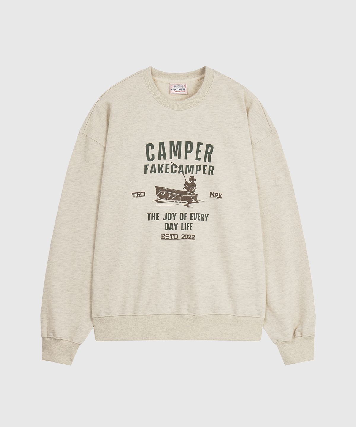 페이크캠퍼(FAKE CAMPER) 피싱시리즈 맨투맨 [OATMEAL]