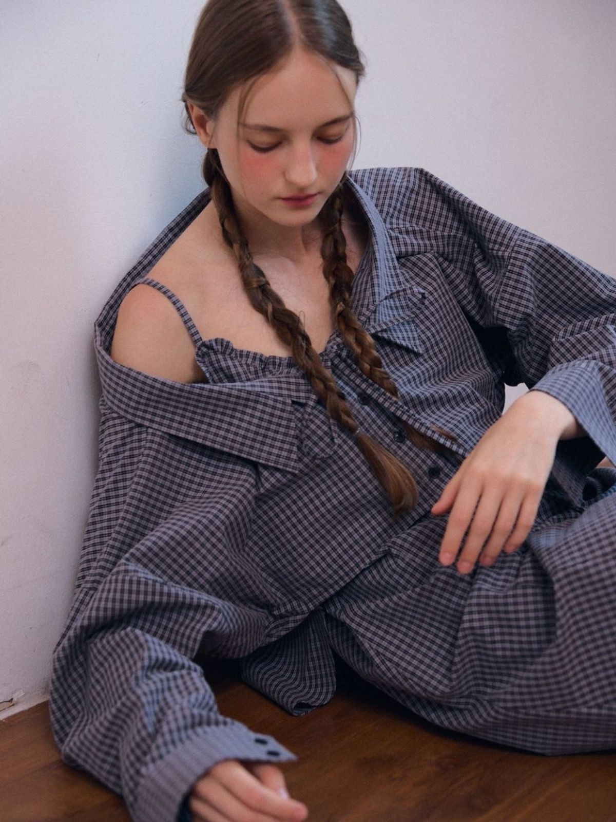 패브릭서울(FABRICSEOUL) sweet bolero shirts_grey check