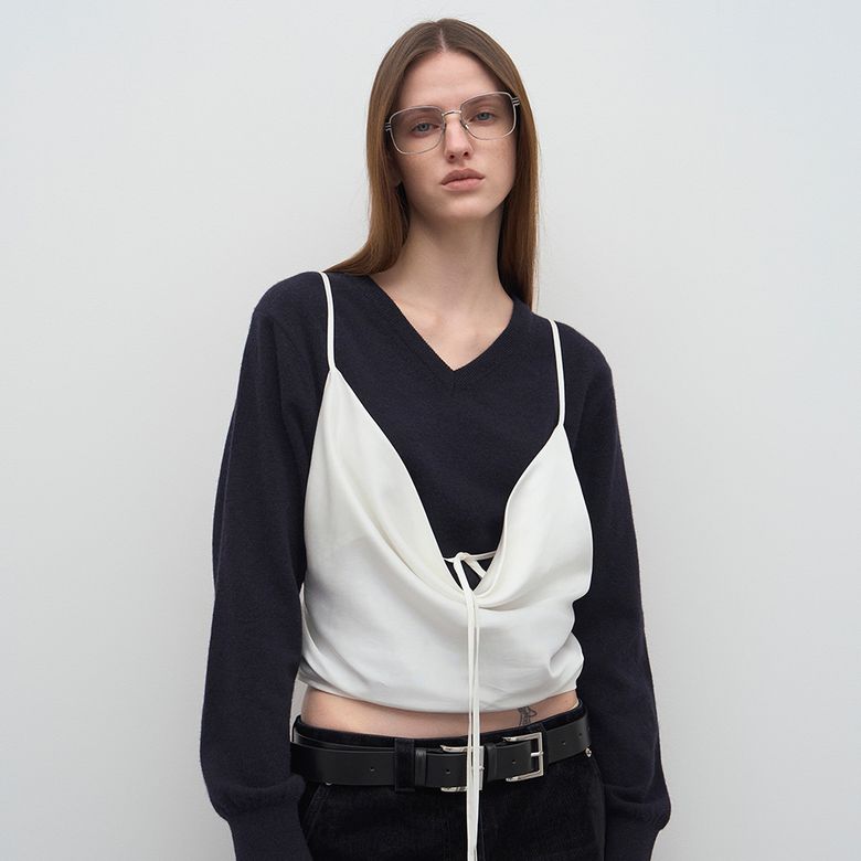 COWLNECK SATIN TOP