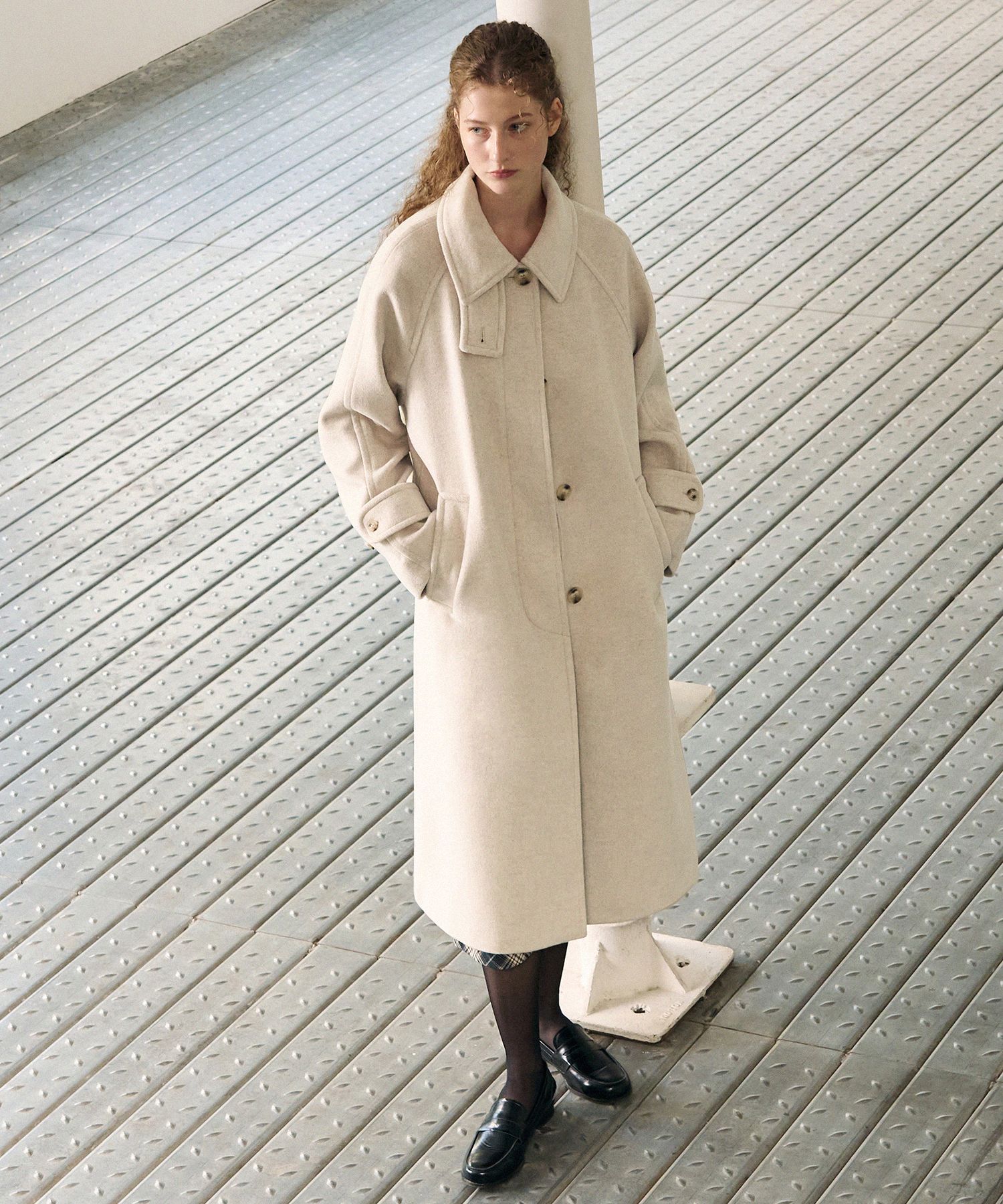 MUSINSA公式 | DRAWFIT WOMEN Soft Cashmere Single Balmacaan Coat
