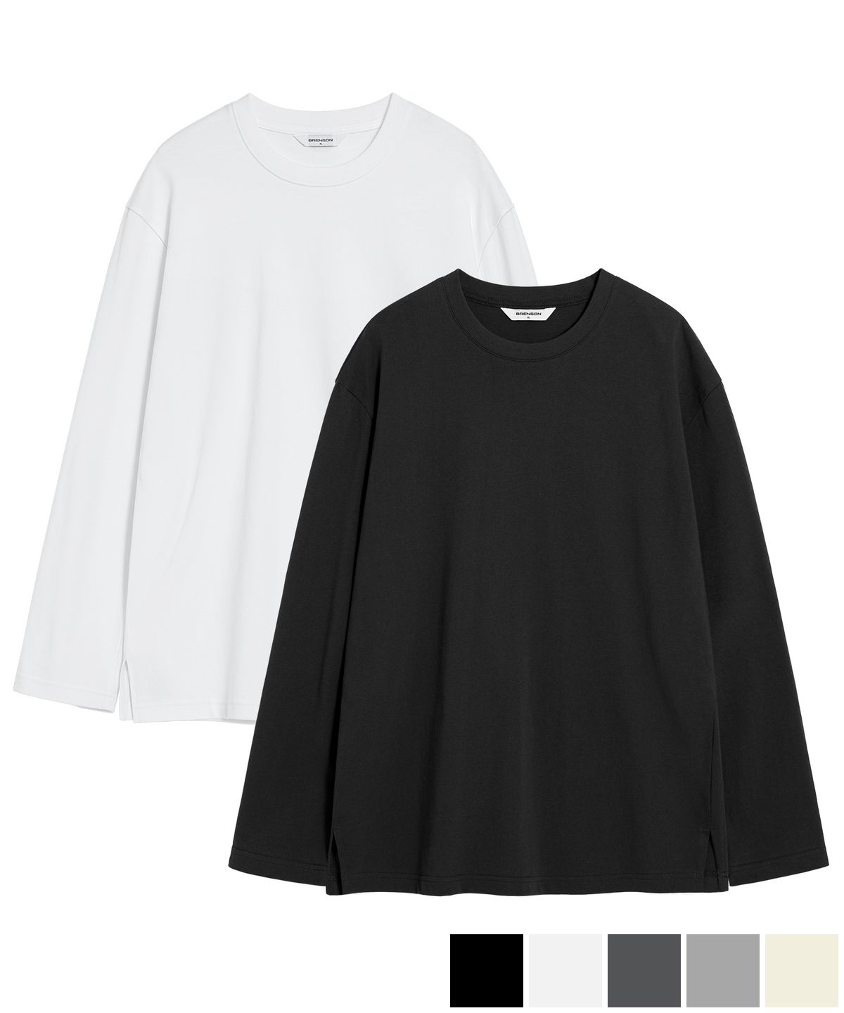 브렌슨(BRENSON) (Renew Ver.) 루즈핏 레이어드 긴팔티셔츠 ( 5Color )