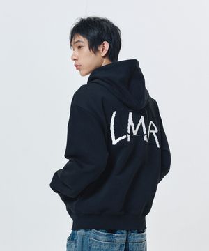 실리콘 와펜 빅로고 후드 BLACK