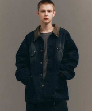 디스트로이드 캔버스 워크 자켓 (블랙)